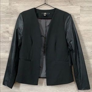 ABS Platinum Blazer with Faux Leather Sleeves